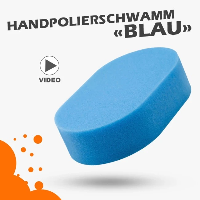 Liquid Elements Handpolierschwamm oval, Applikator Medium Blau
