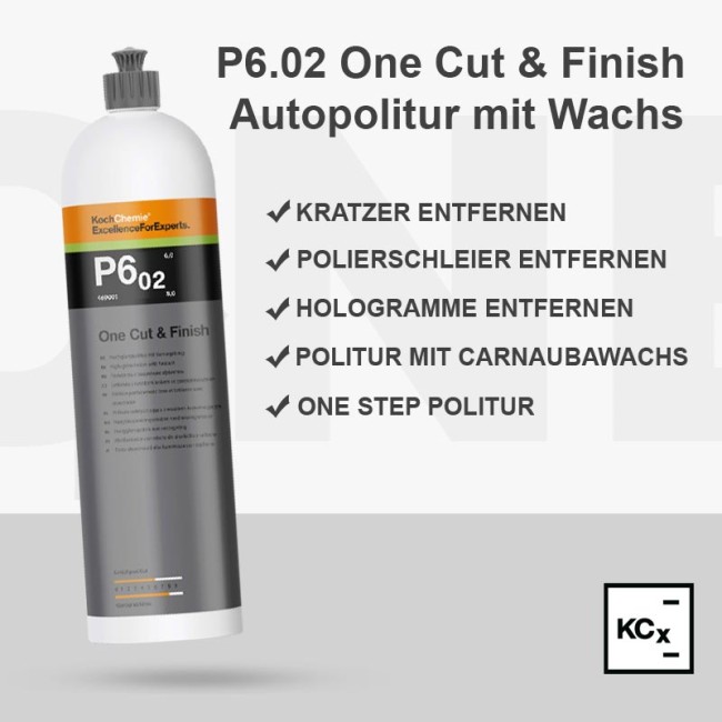 Preview: P6.02 One Cut & Finish 1000ml Autopolitur mit Versiegelung