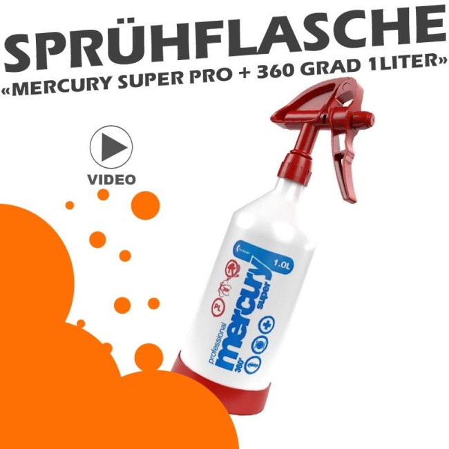 Preview: Kwazar Sprühflasche Mercury Super PRO+ 360 Gelb 1L Rot