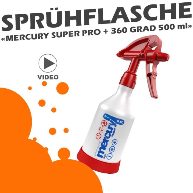 Preview: Kwazar Sprühflasche Mercury Super PRO+ 360 Grad 500ml Rot