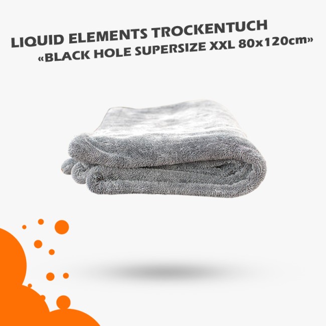 Preview: Liquid Elements Trockentuch 80x120cm Black Hole XXL 1400GSM