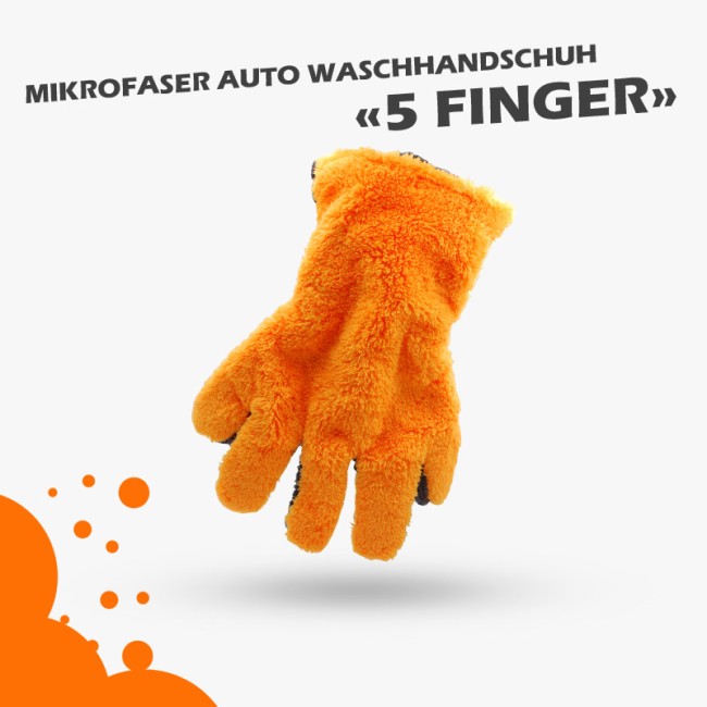 Preview: Mikrofaser Auto Waschhandschuh 5 Finger